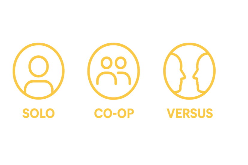 Challenge Modes: Solo, Co-op, Versus