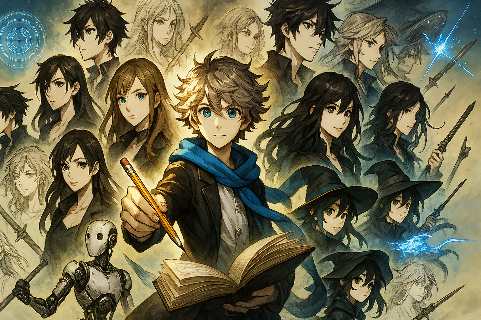 Diverse group of creative characters